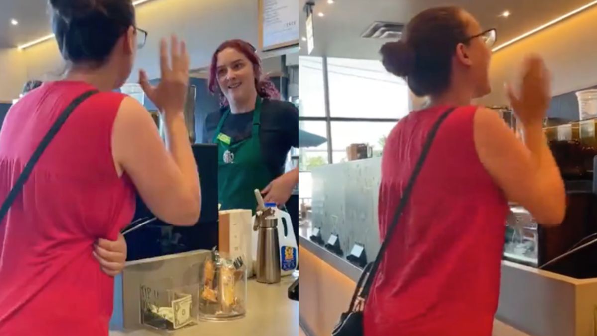 Karen trekt het slecht dat Starbucks medewerkers zich niet verlagen tot haar niveau