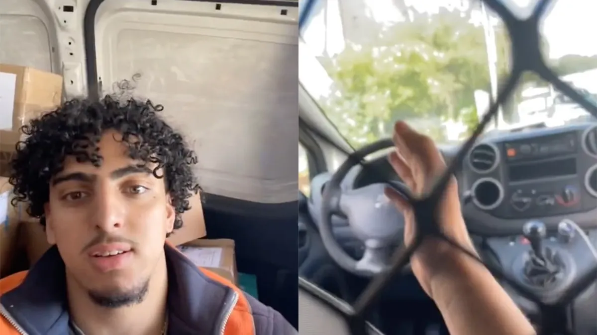 Bezorger heeft geen goede eerste werkdag, want heeft zichzelf in busje opgesloten