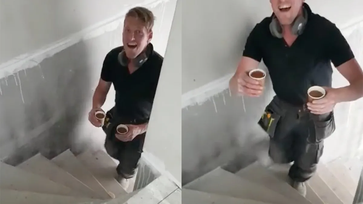 Collega kan heel erg goed een koffie-alarm nadoen