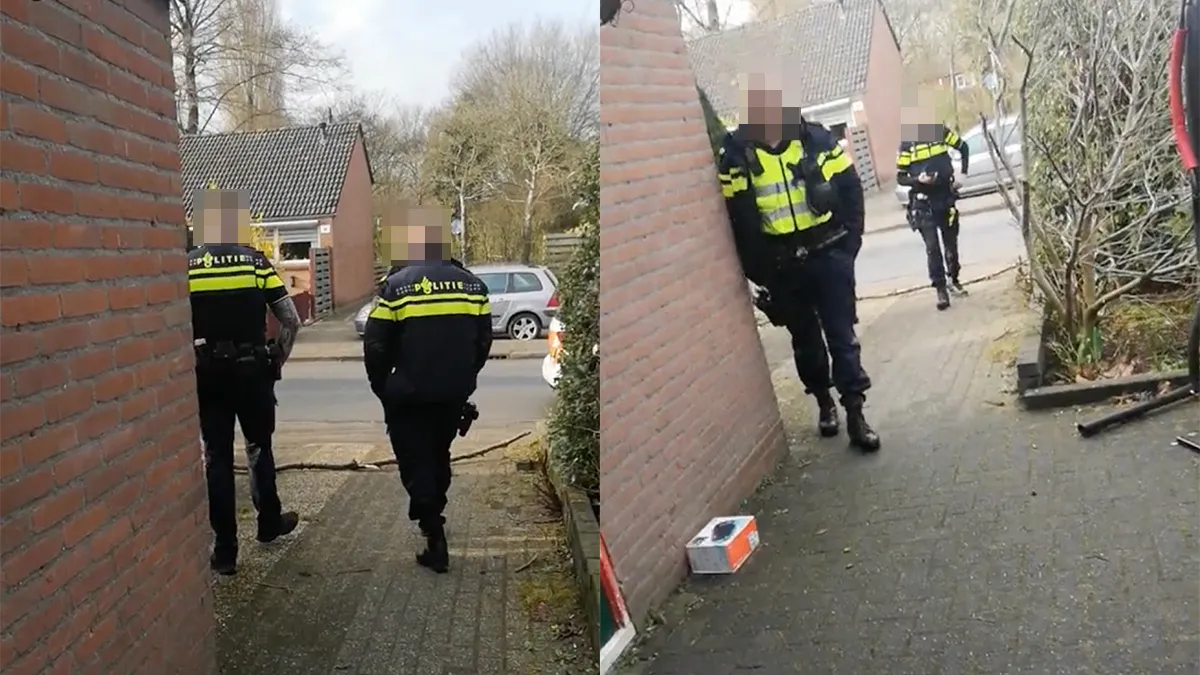 Man heeft politie aan de deur, maar filmt ze liever dan in gesprek te gaan