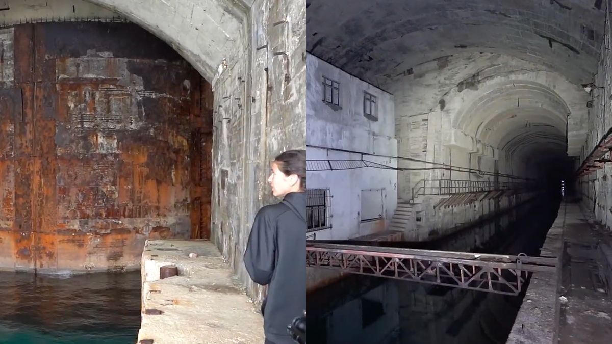 Nederlandse avonturier neemt kijkje in verlaten duikboot bunker in Albanië