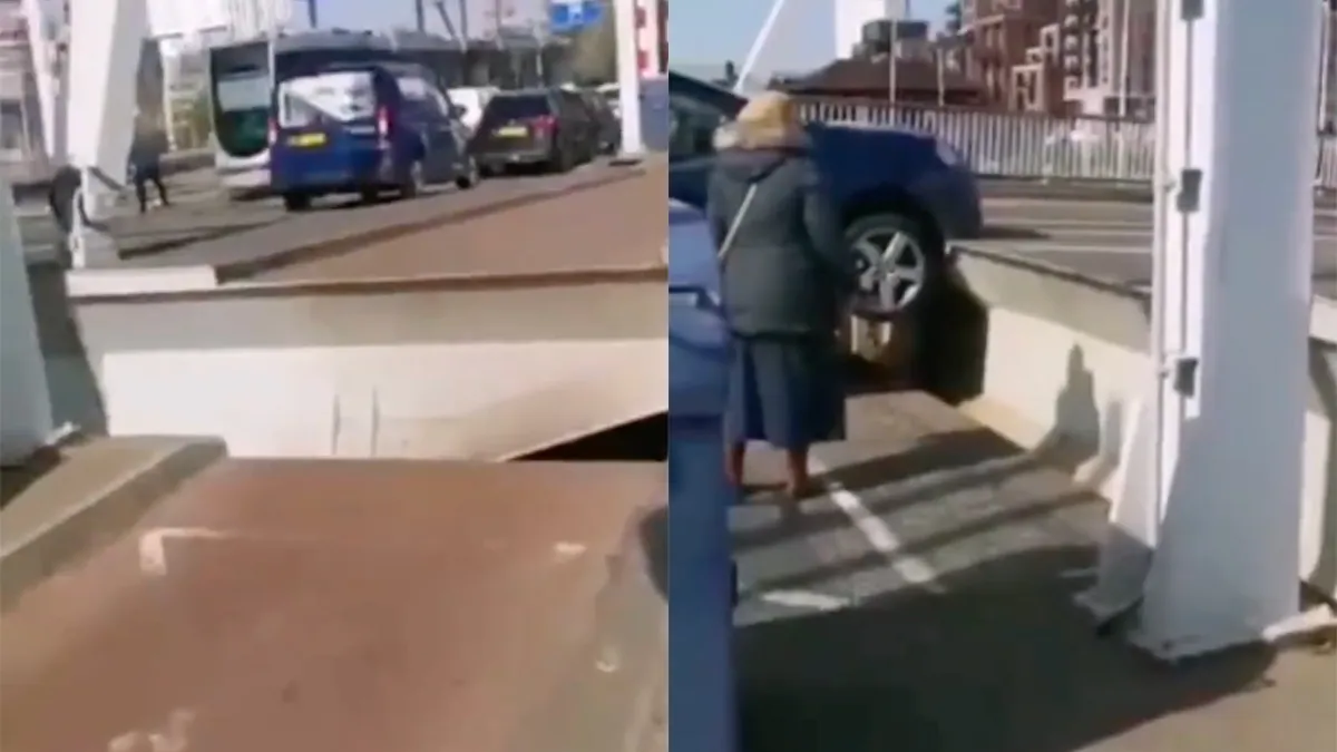Ondertussen in Rotterdam: Brug gaat open terwijl er nog auto's op staan