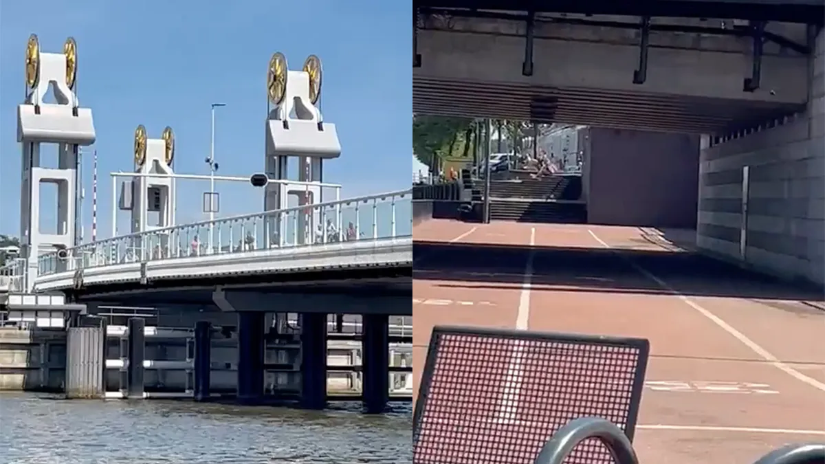 Ondertussen onder de stadsbrug in Kampen: Locatie voor opname natuurfilm