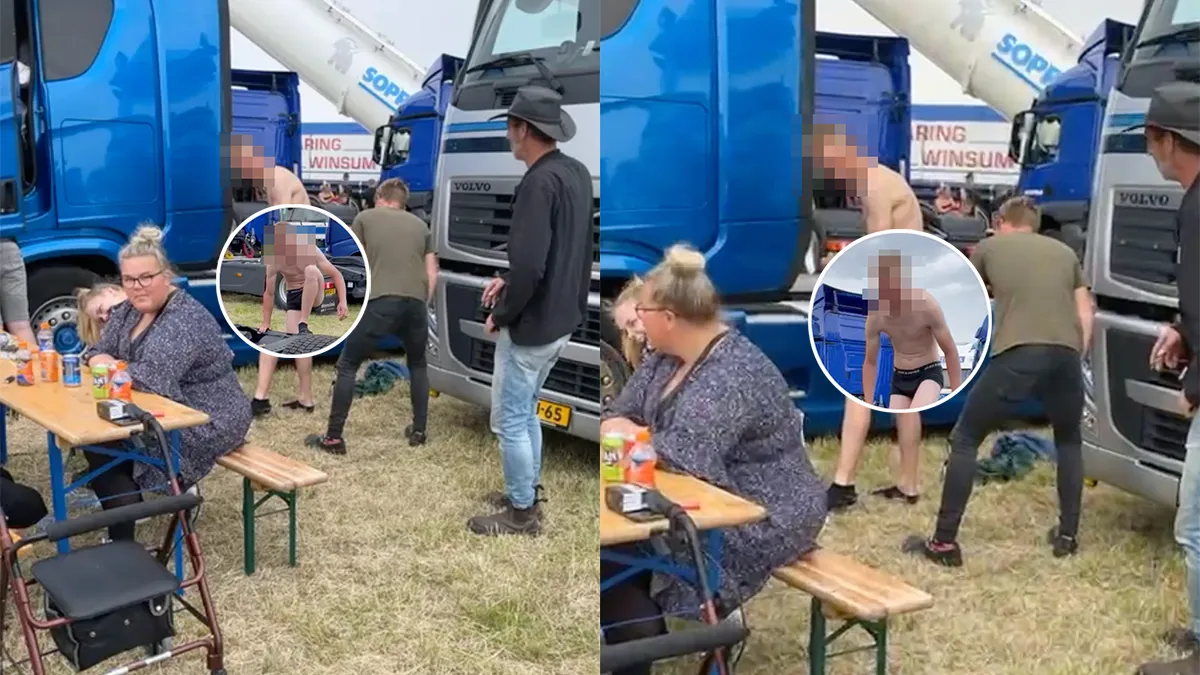 Ondertussen op Truckshow Ulrum: Vet van koppelschotel krijg je moeilijk eraf