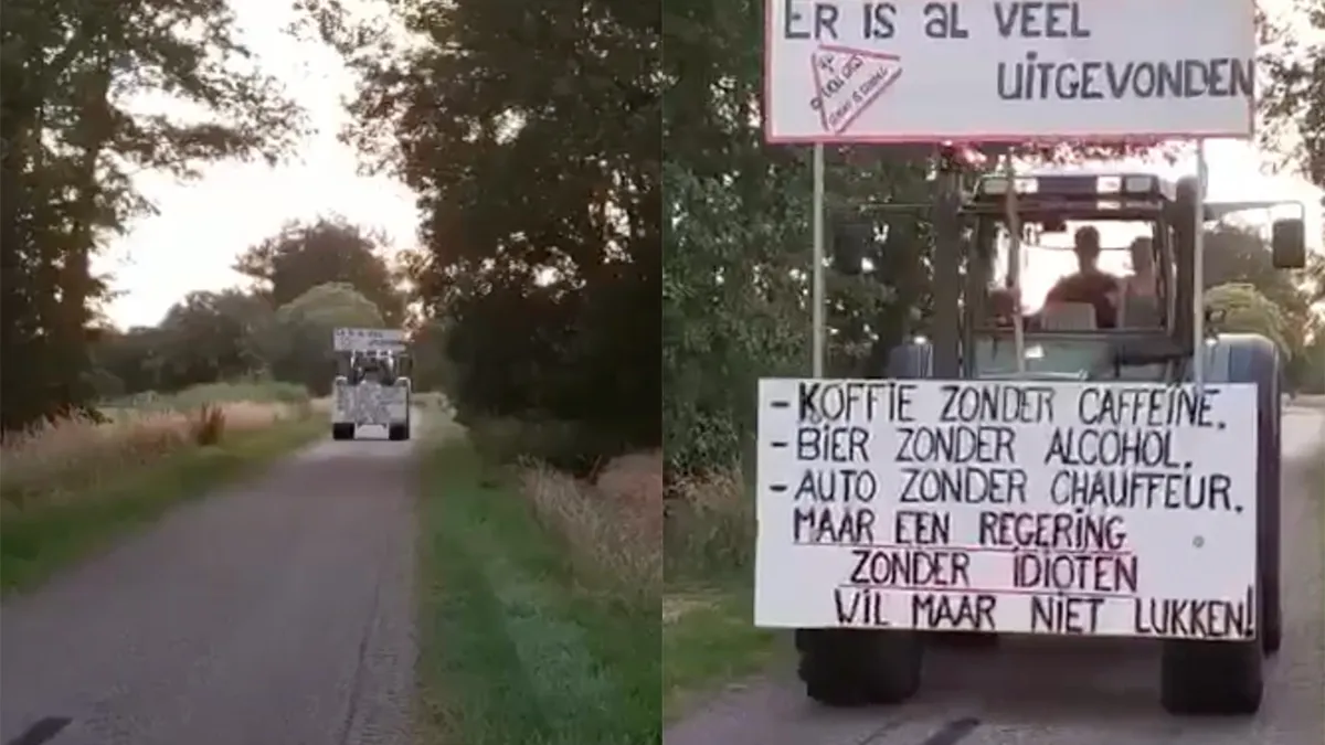 Poah: Boer met trekker heeft een mooie boodschap