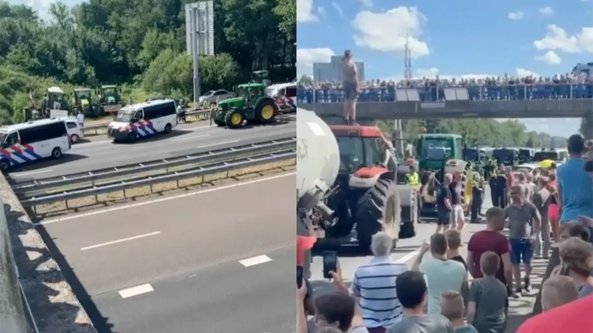 Veel politie bij boerenprotest op A28 bij Staphorst