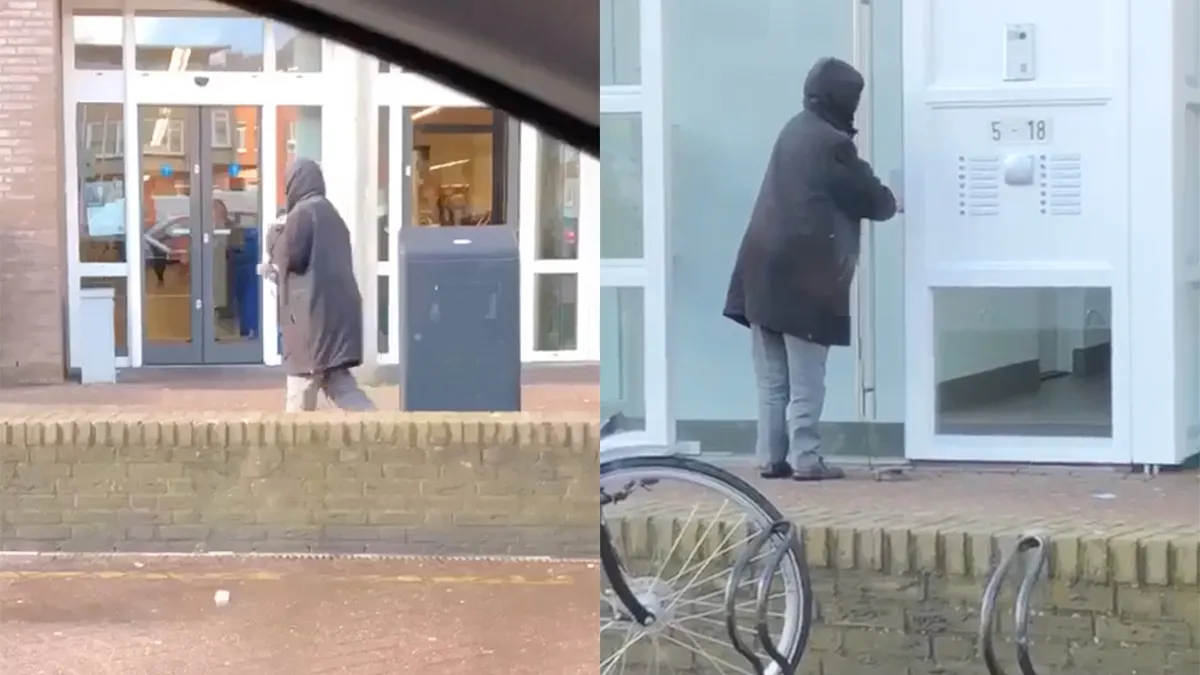 Vrouw laat hondje uit, maar is haar hondje helemaal kwijt