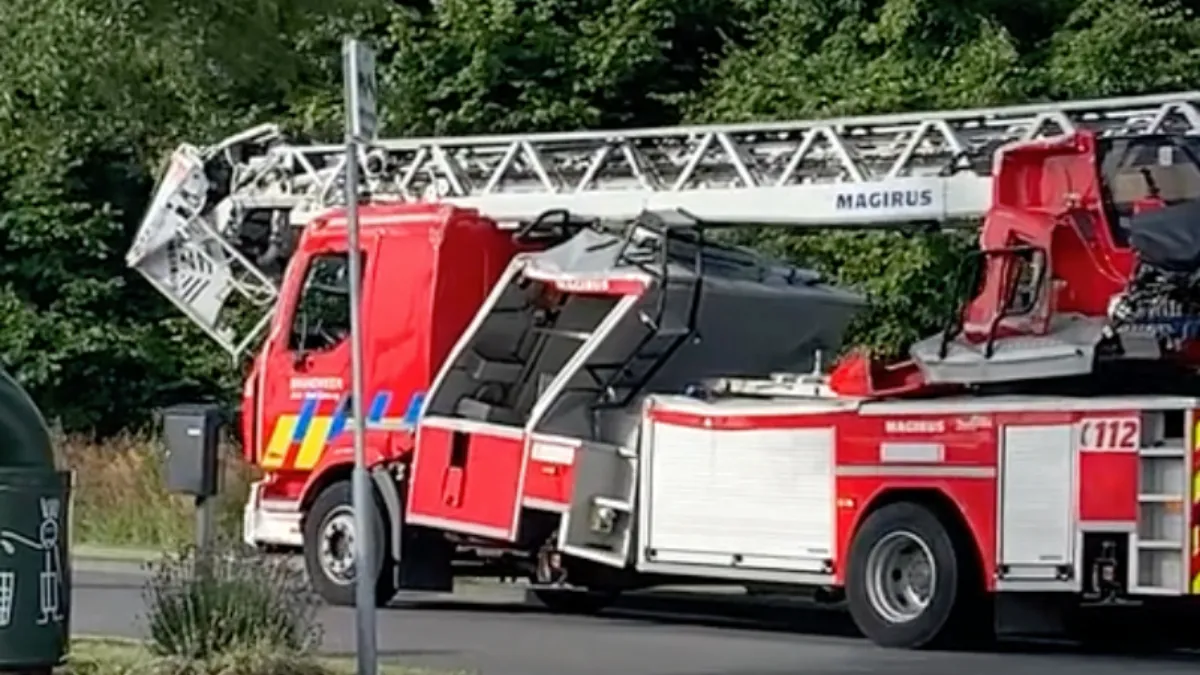 Iets is er niet goed gegaan met brandweerwagen