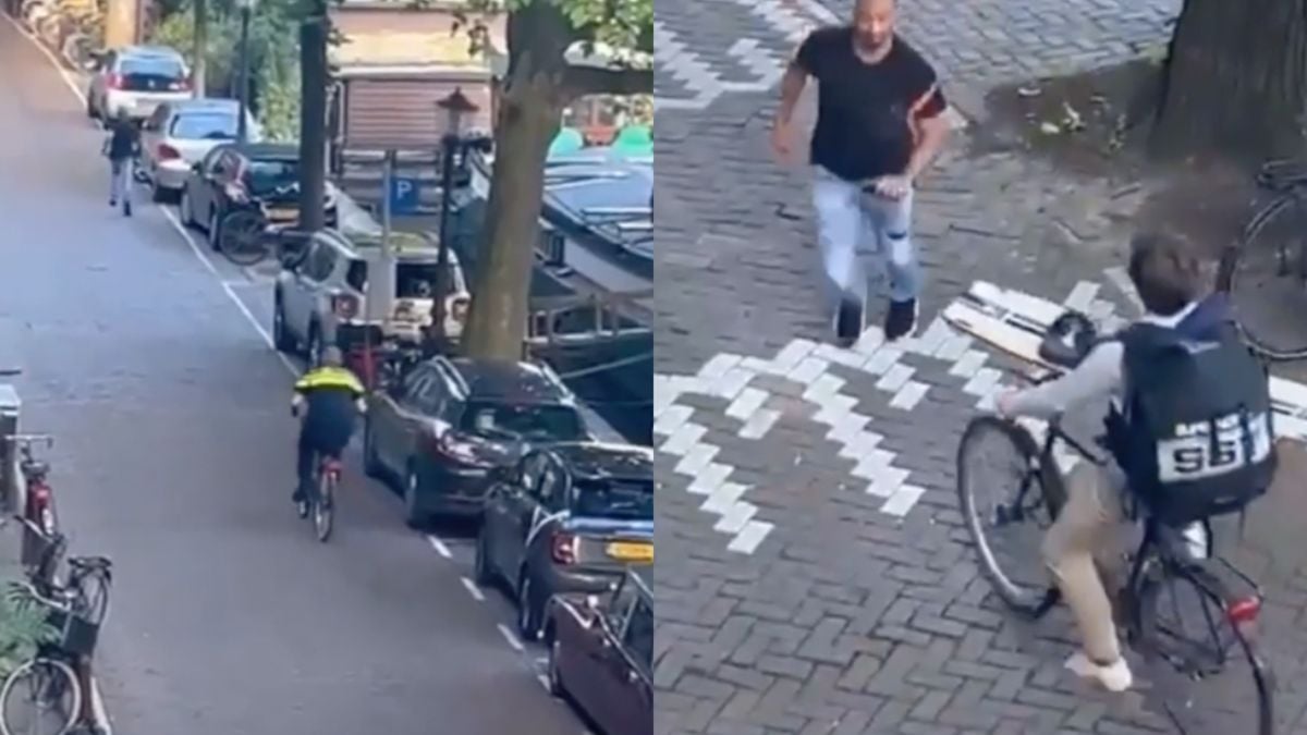 Kitesurf baas op fiets laat Politie Amsterdam even zien hoe het moet