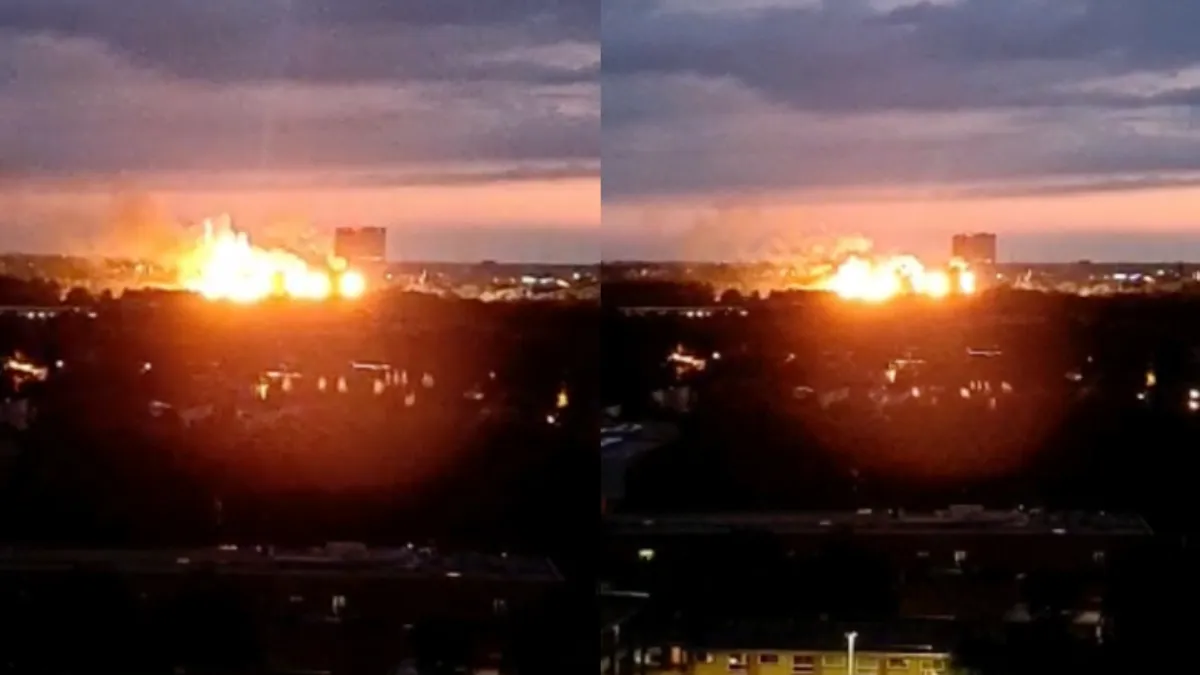 Vuurshow van Rammstein in Nijmegen is zelfs van afstand indrukwekkend