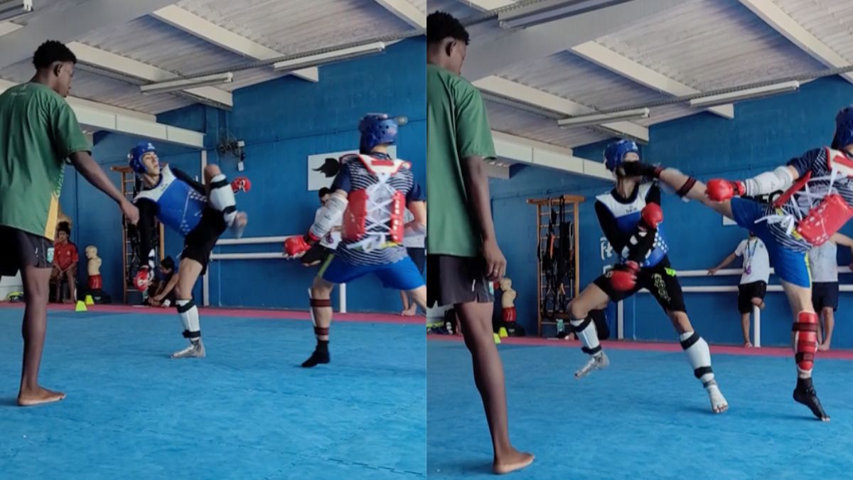 Taekwondo training eindigt in prachtige, maar onnodige knock-out