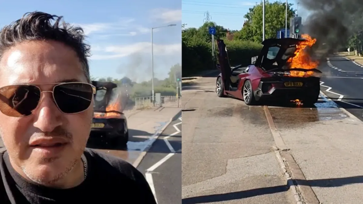 Als petrolhead vastleggen hoe je Lamborghini staat te fikken terwijl je op de brandweer wacht