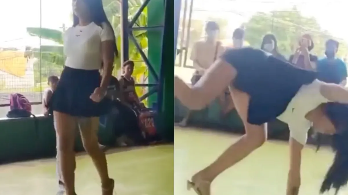 Dame overspeeld haar hand via haar enkels