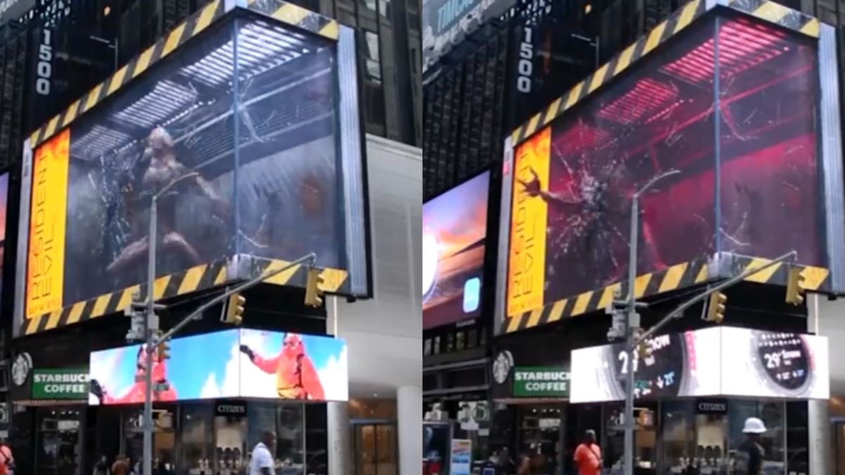Toch wel een bruut billboard op Times Square voor nieuwe Netflix serie Resident Evil