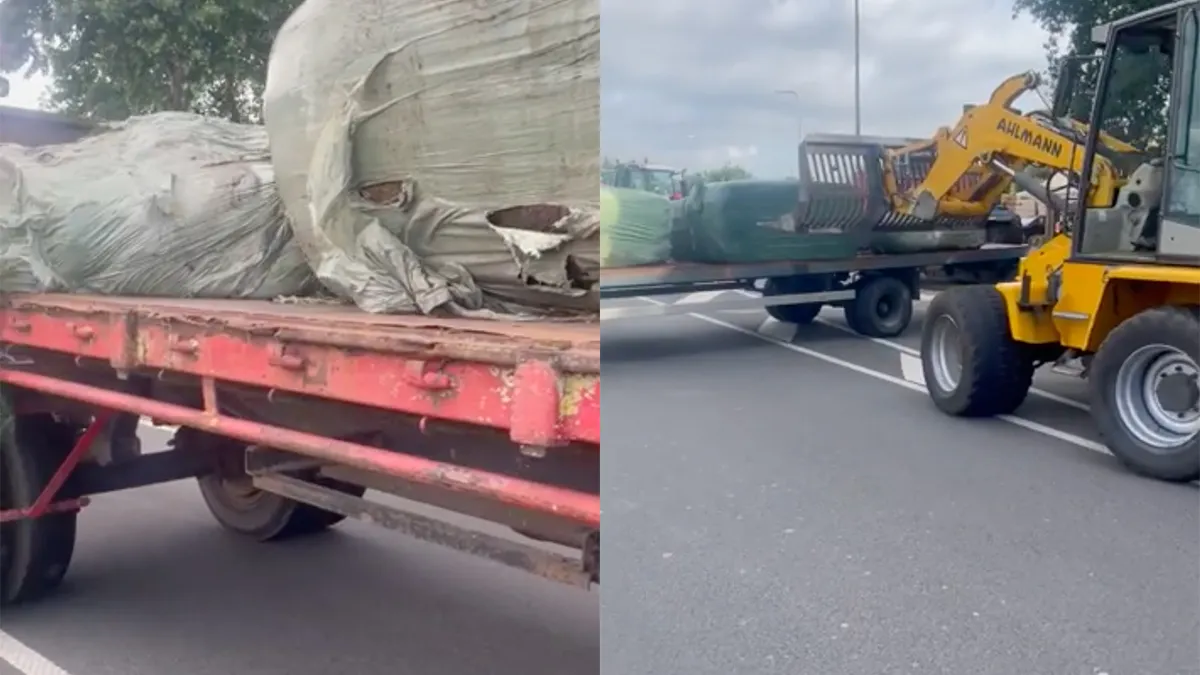 Boeren dumpen hun rotzooi op de weg
