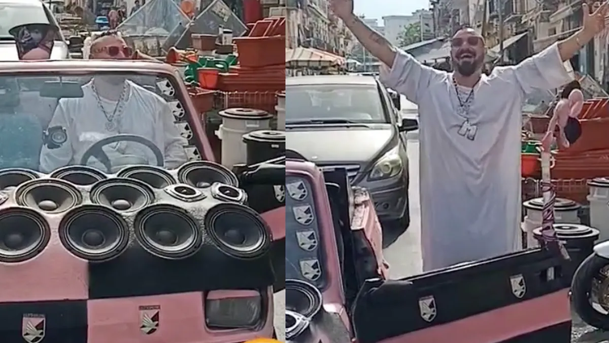 Auto in Palermo heeft het ziekste geluidssysteem van allemaal