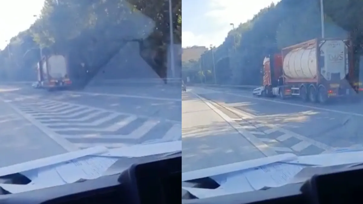 Auto in toch wel benarde positie ergens in Antwerpen