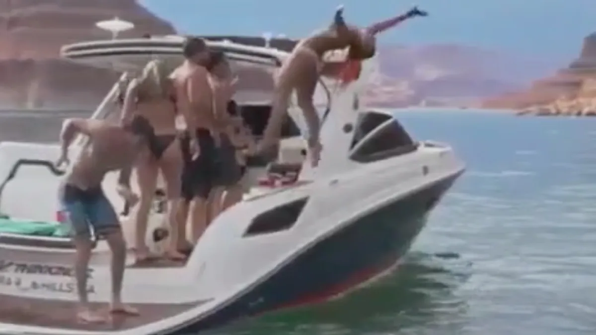 Dame gaat wel op hele mooie wijze het water in