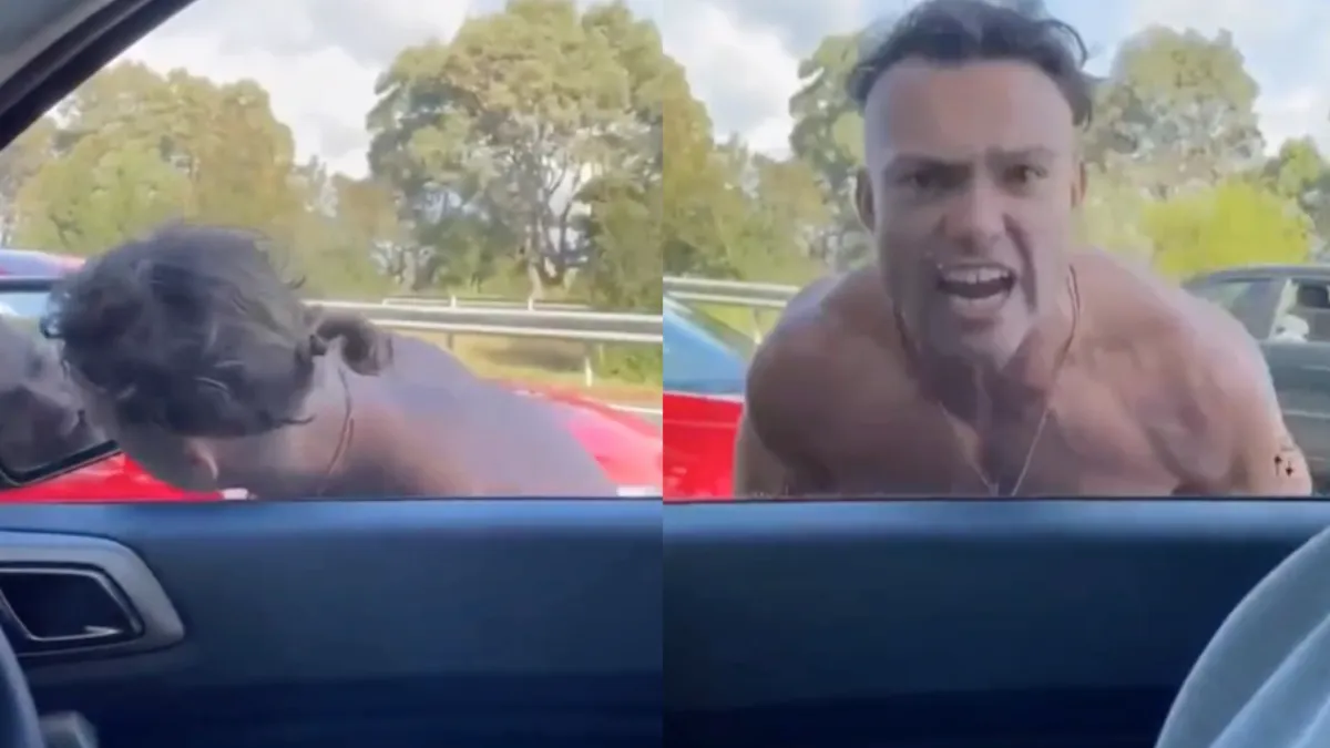 Aussie gaat volledig door het lint en valt auto aan met boemerang