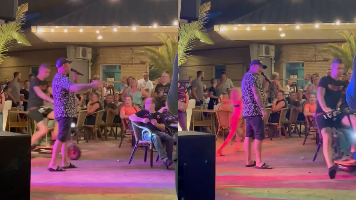 Er is bewijs: Man rijdt met elektrische step over vol terras Prinsenmeer