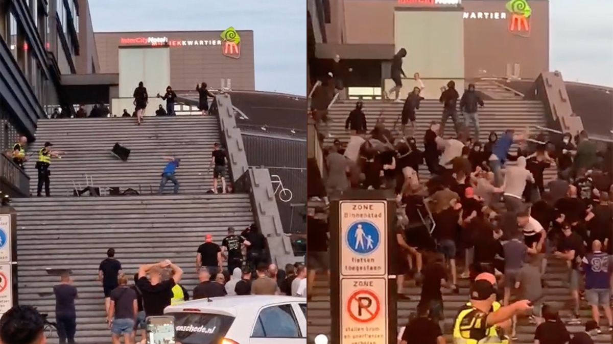 Gezelligheid in Enschede: Supportersgroepen Fiorentina en FC Twente op de vuist