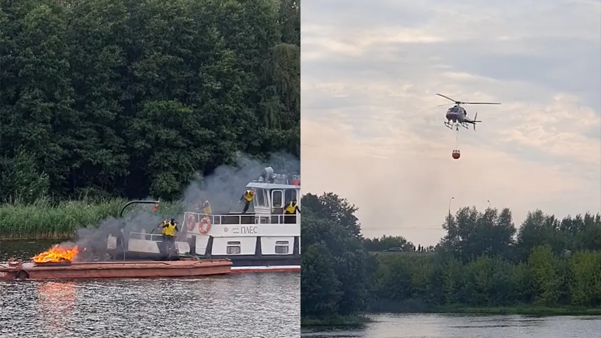 Staat iets in de fik op een bootje, maar blushelikopter weet raad