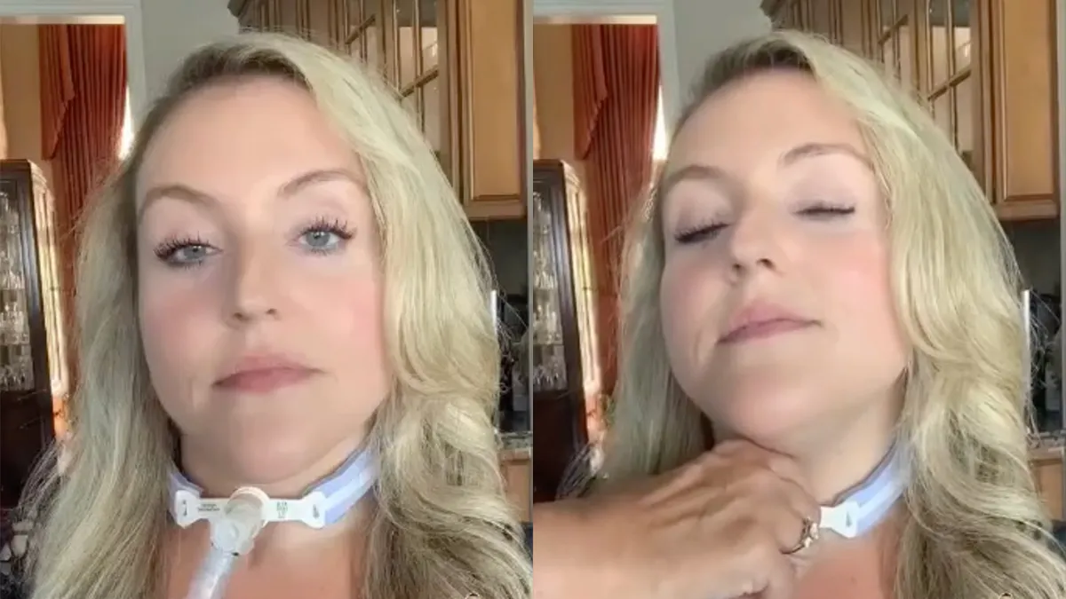 Vrouw doet letterlijke versie van 'Take My Breath Away'