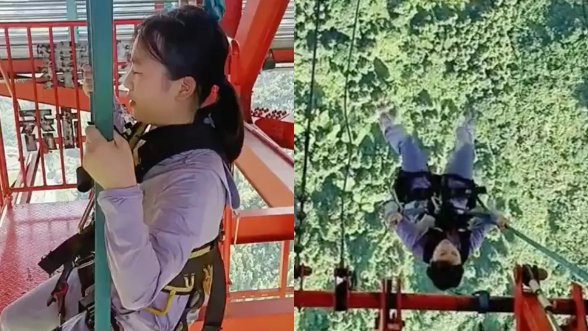 Gigantische schommel als attractie in China die best overgeslagen mag worden