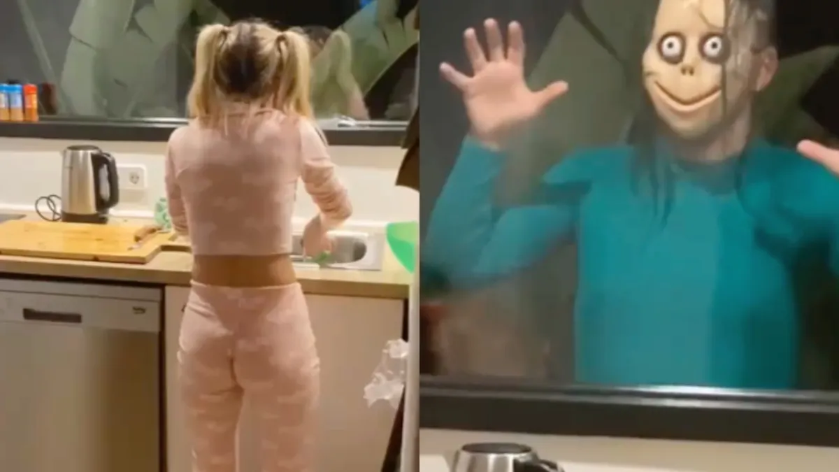 Halloween prank met Momo outfit werkt