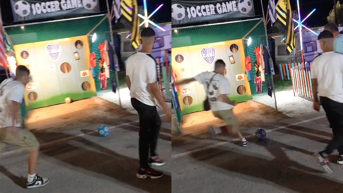 Balletje trappen op de kermis... Misschien nog even oefenen!