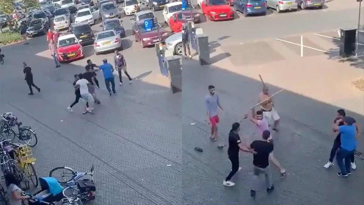 Ondertussen op Woenselse Markt in Eindhoven: Broers gaan elkaar te lijf met trapleuningen
