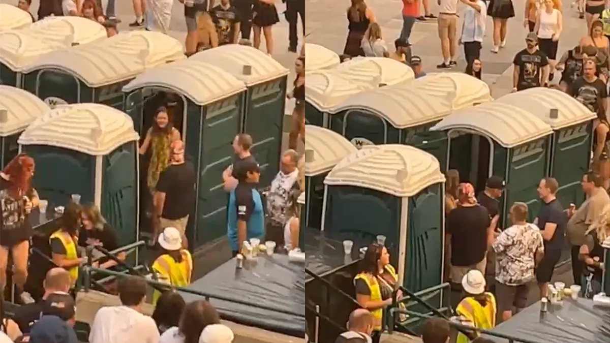 Stelletje kan dixi tijdens Def Leppard-concert van bucketlist strepen
