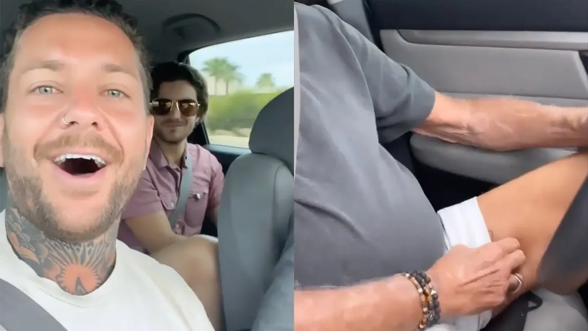 Uber driver heeft nogal een opvallende tattoo