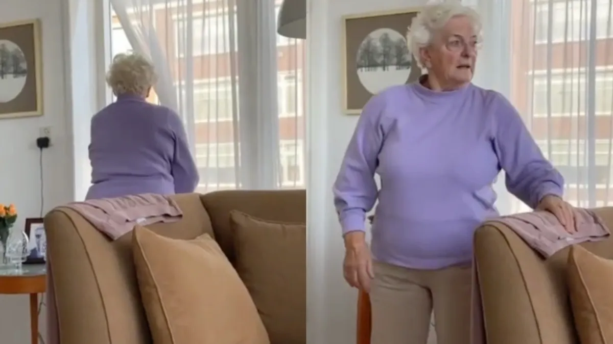 Oma Elke reageert nogal heftig op haar aartsvijand