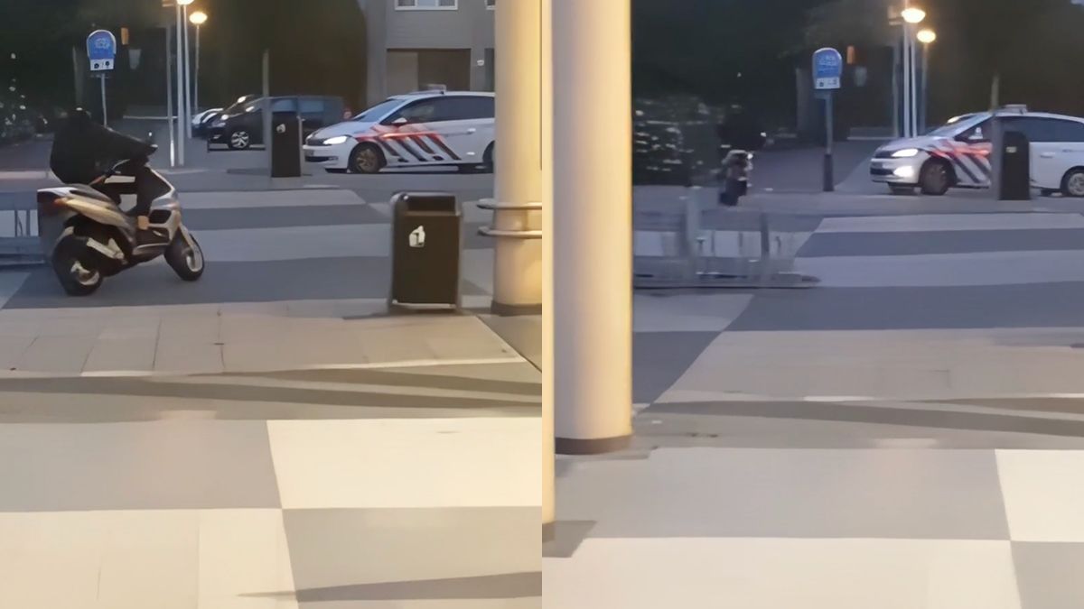 Bandiet op scooter wordt bijna omver gereden door politie in Barendrecht