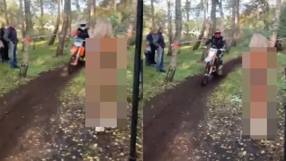 Dame geeft motorcrossers zeer warm onthaal