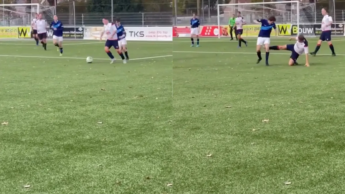 Gekke vechtpartij tijdens wedstrijd Mierlohout10, vriendenteam van Helmond