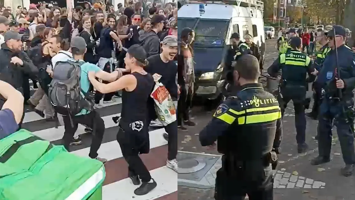 Gezelligheid tijdens streetrave in Amsterdam