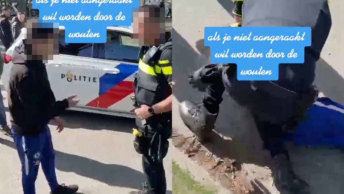 Jongen wil niet aangeraakt worden door geduldige agent en ook niet meewerken