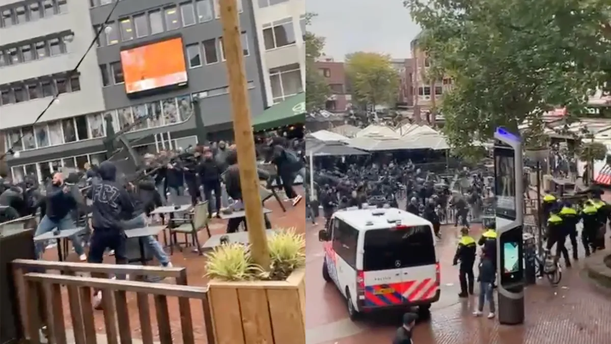 Lekker matten en gooien met stoelen voor wedstrijd PSV - FC Zürich