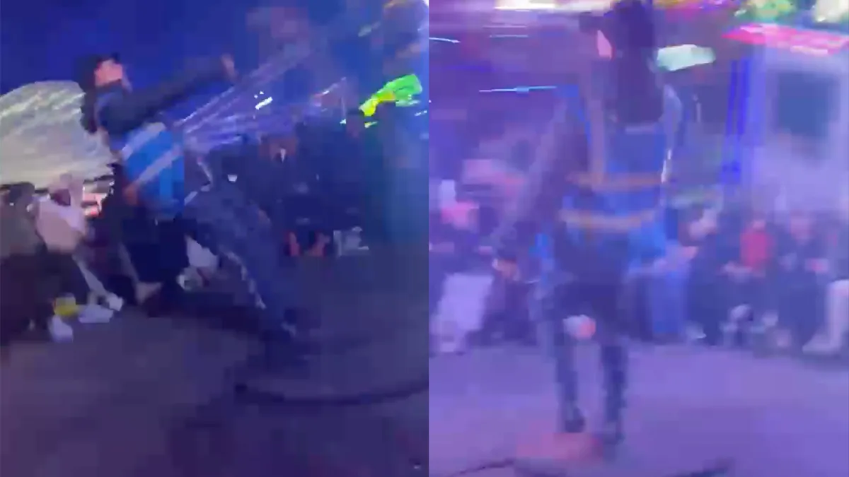 Medewerker van attractie op de kermis heeft wat moves in huis