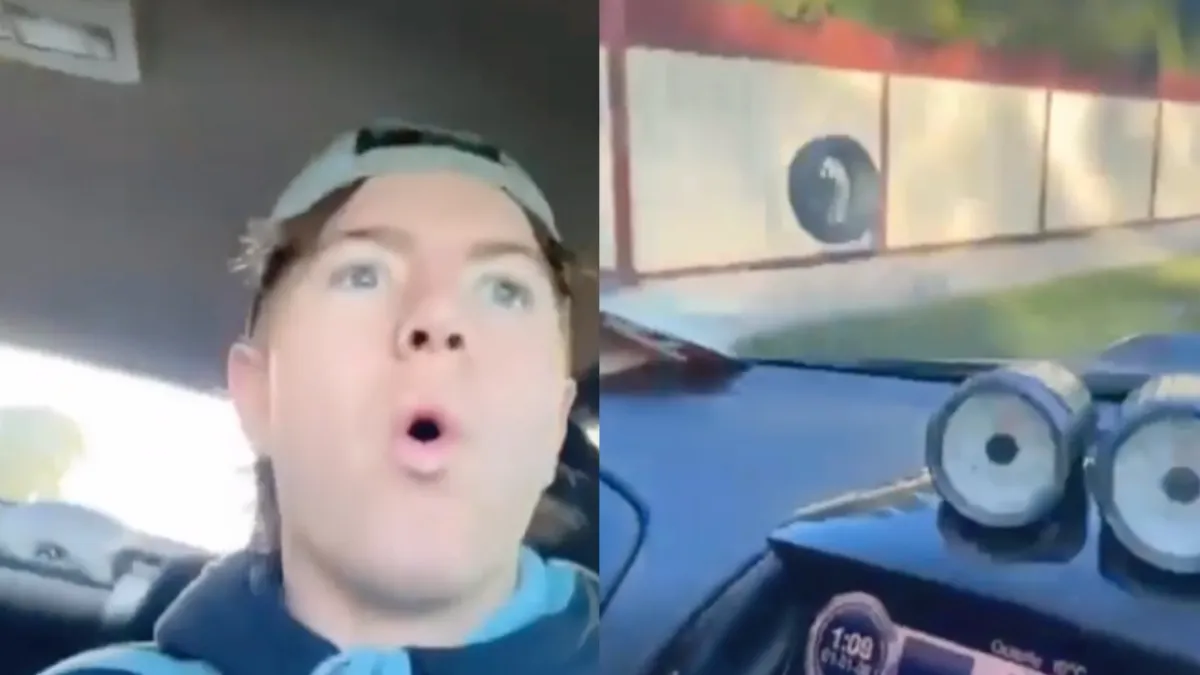 Aussie doet verslag van moment dat wiel onder zijn auto vandaan komt
