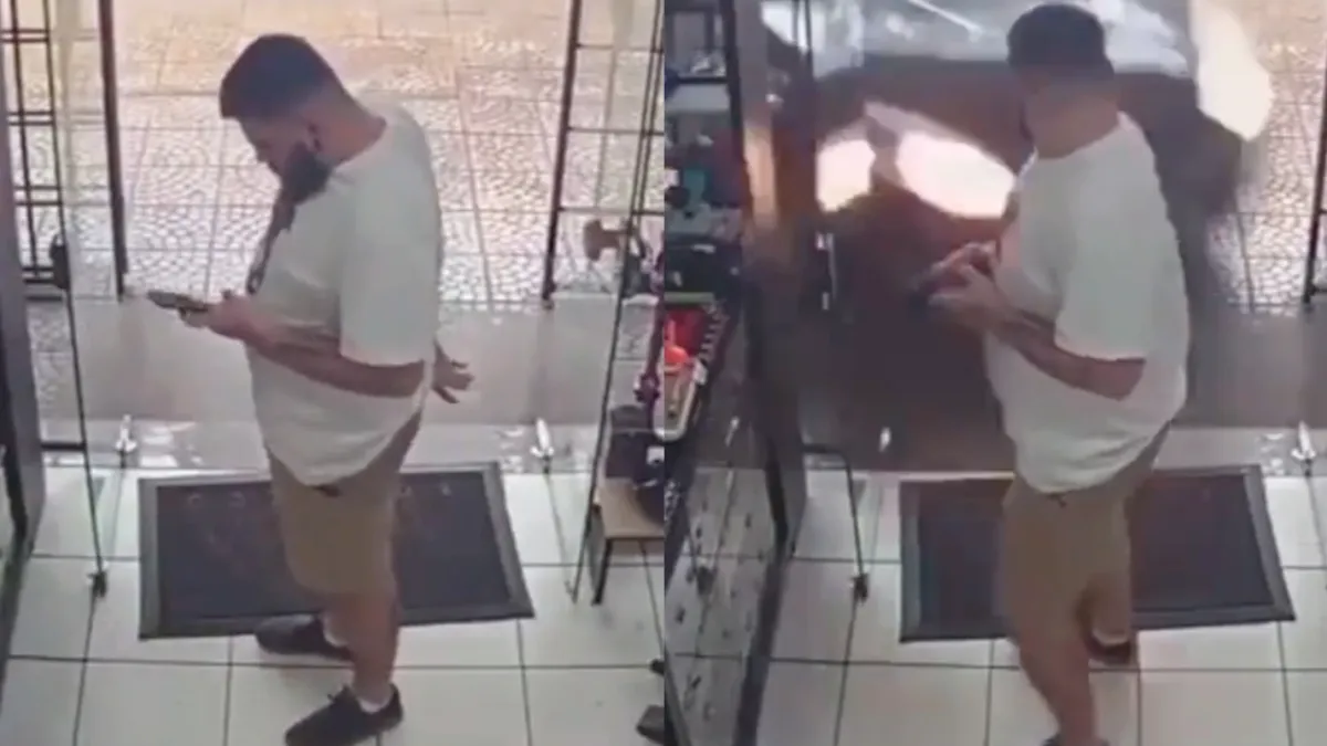 Is toch schrikken als er een auto de winkel binnen rijdt