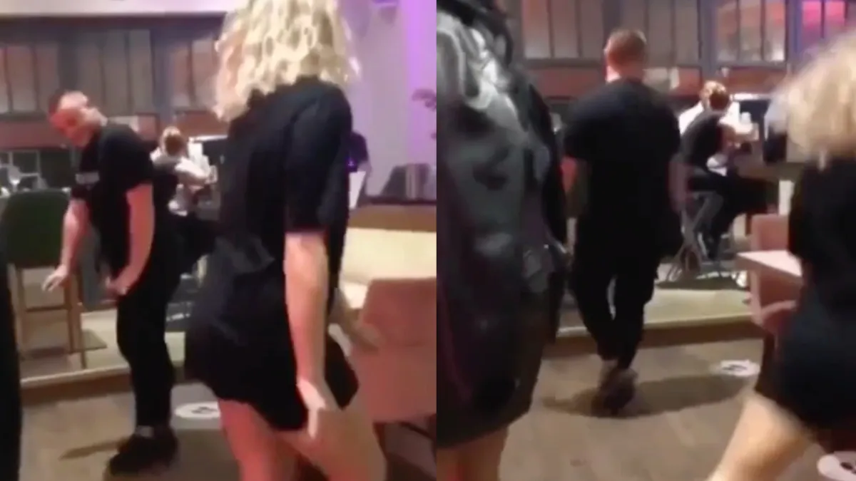 Pracht van een beenveeg tijdens het maken van een dansje