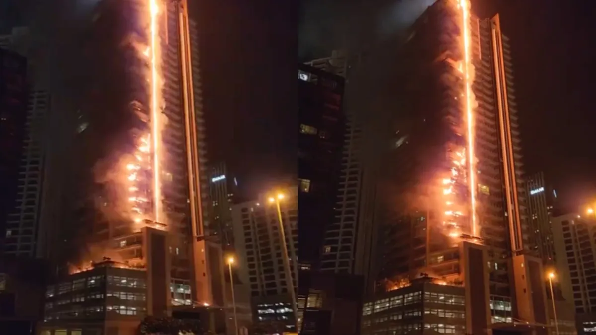 Stevige brand in wolkenkrabber Dubai