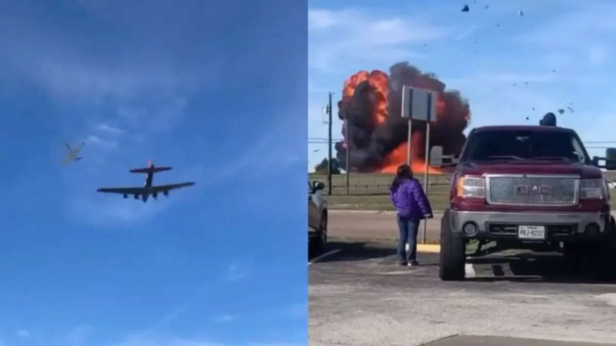 Historische vliegtuigen na botsing gecrasht op vliegshow in Dallas