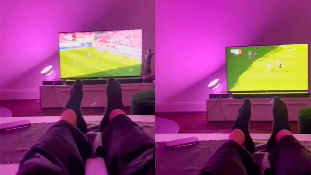 De enige manier om met je vriendin in de kamer een voetbalwedstrijd te kijken