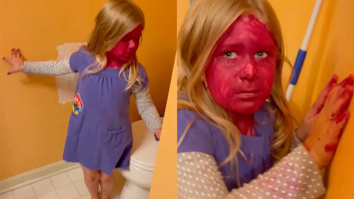 Dochter wilde roze zijn voor Halloween