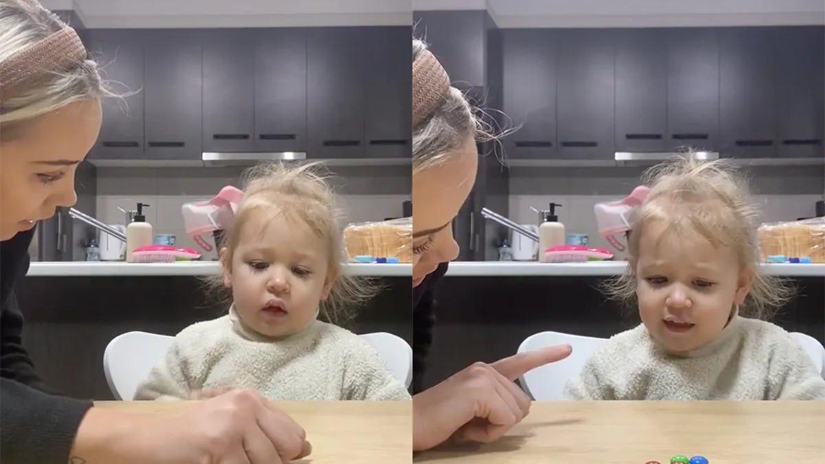 Hier een berg snoepjes, maar je mag pas eten als mama terug is