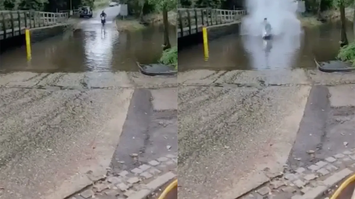 Motorrijder maakt paar salto's in Engelse Rufford